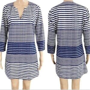 Vineyard Vines striped Tunic cover-up dress 3/4 sleeve 100% cotton size XS